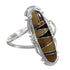 Genuine Sterling Silver Multicolor Inlay Ring Size 8-1/2 AX80368
